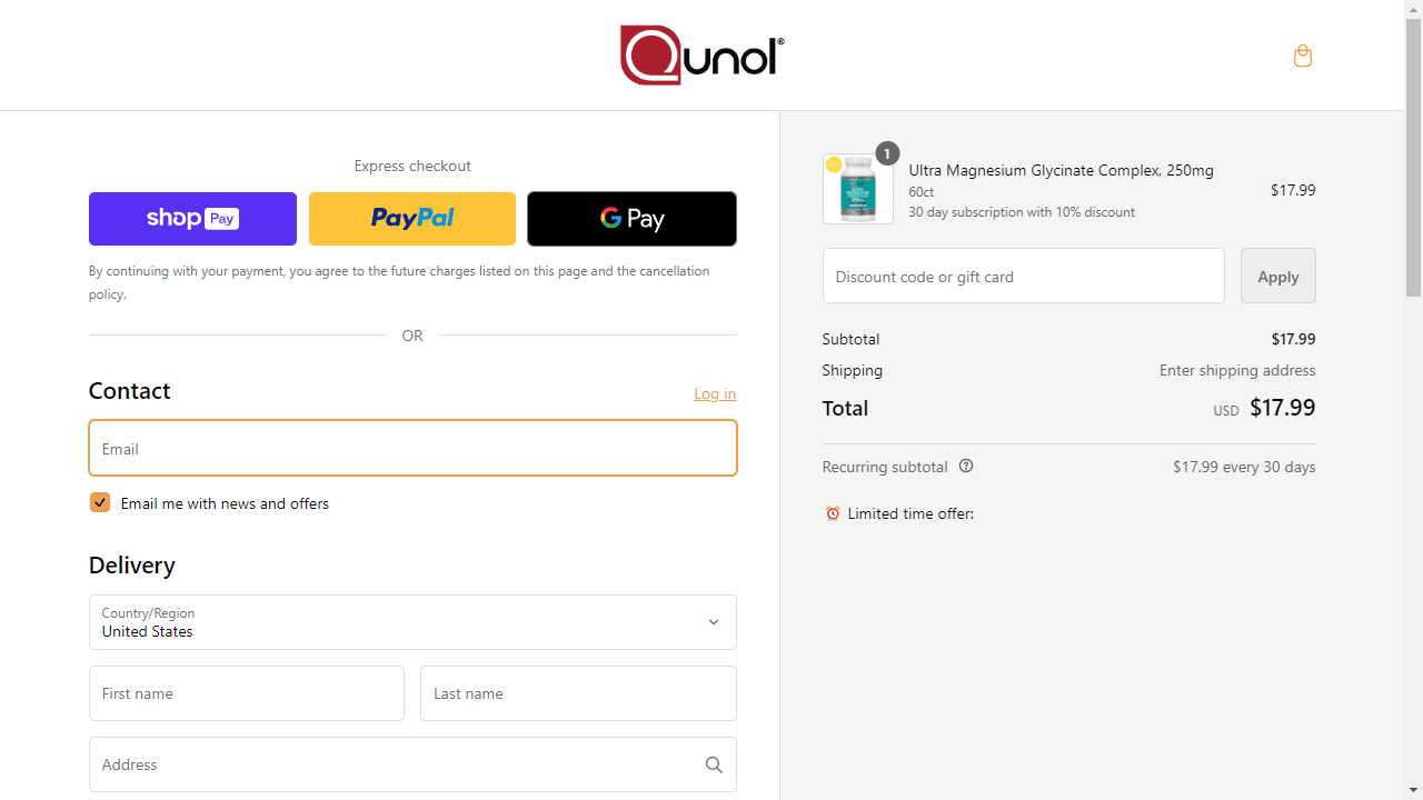 How to apply Qunol coupon code
